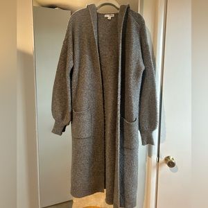 Gray cardigan sweater